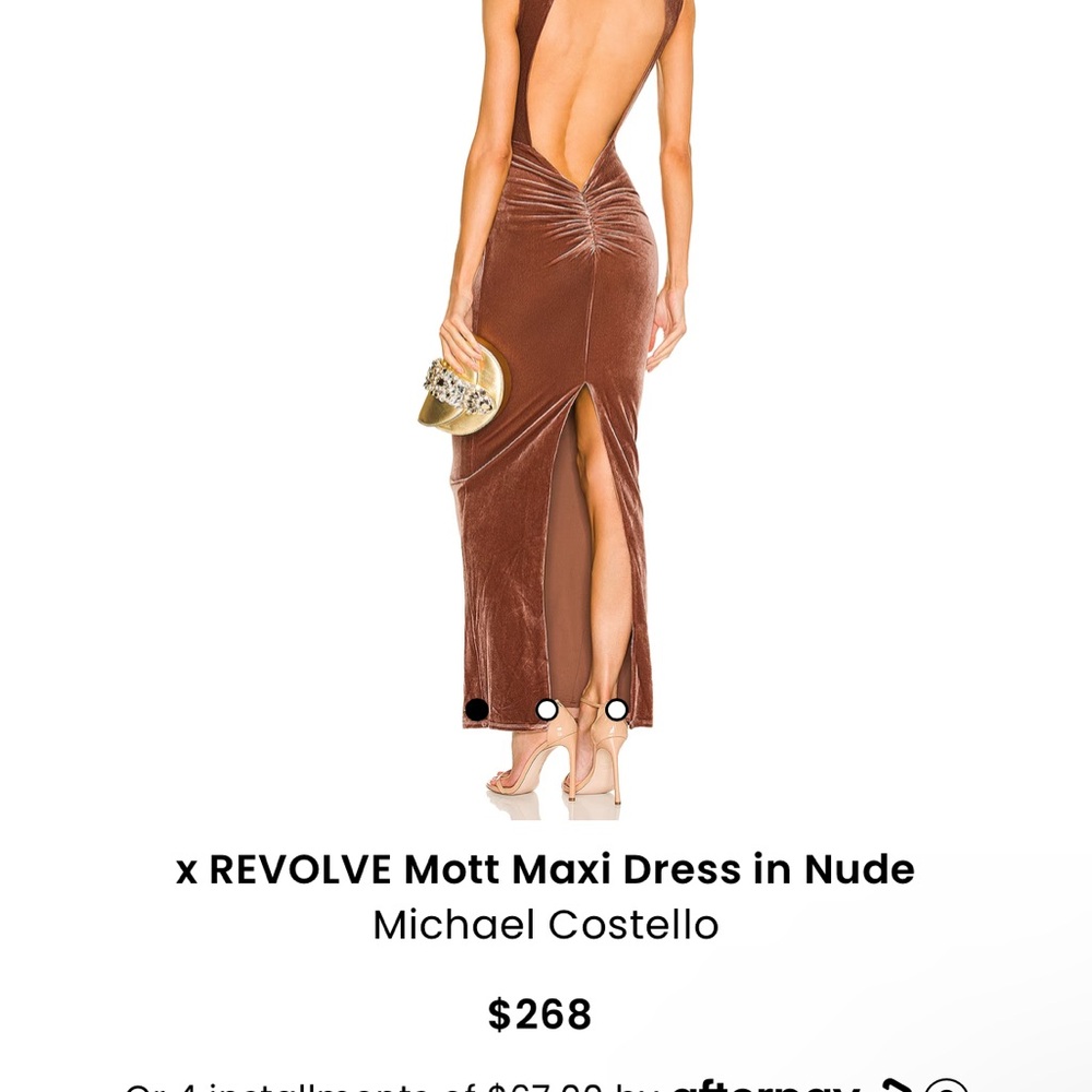 Michael Costello x Revolve Mott Maxi Velvet Mauve Nude Pink Dress NWT - Picture 10 of 11
